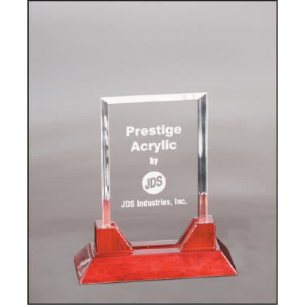 Prestige Acrylic Award with Rosewood Base - 7 3/4 Rectangle - Acrylic Awards