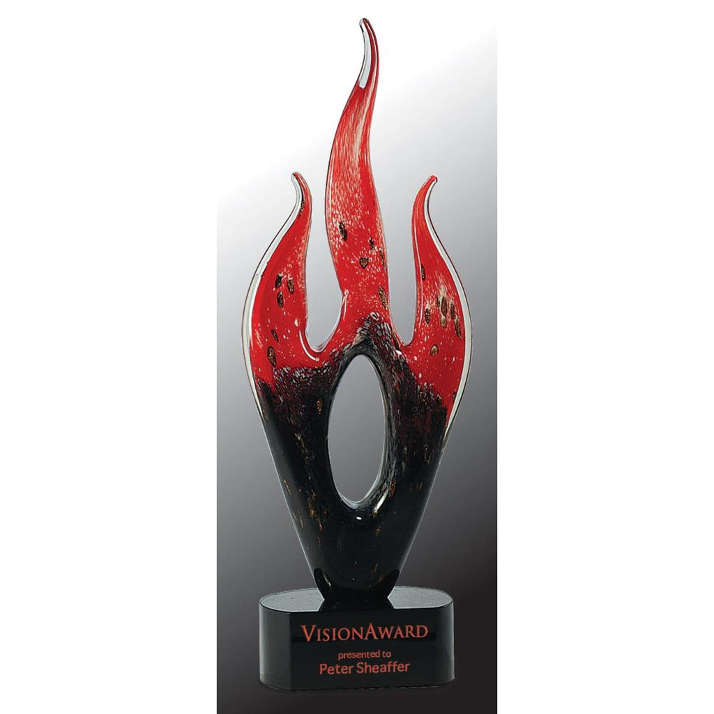 Red & Black Flame Art Glass - Art Glass