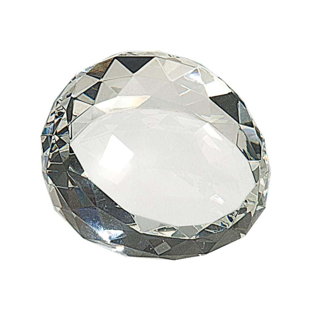 Round Crystal Facet Paperweight - Office Gifts
