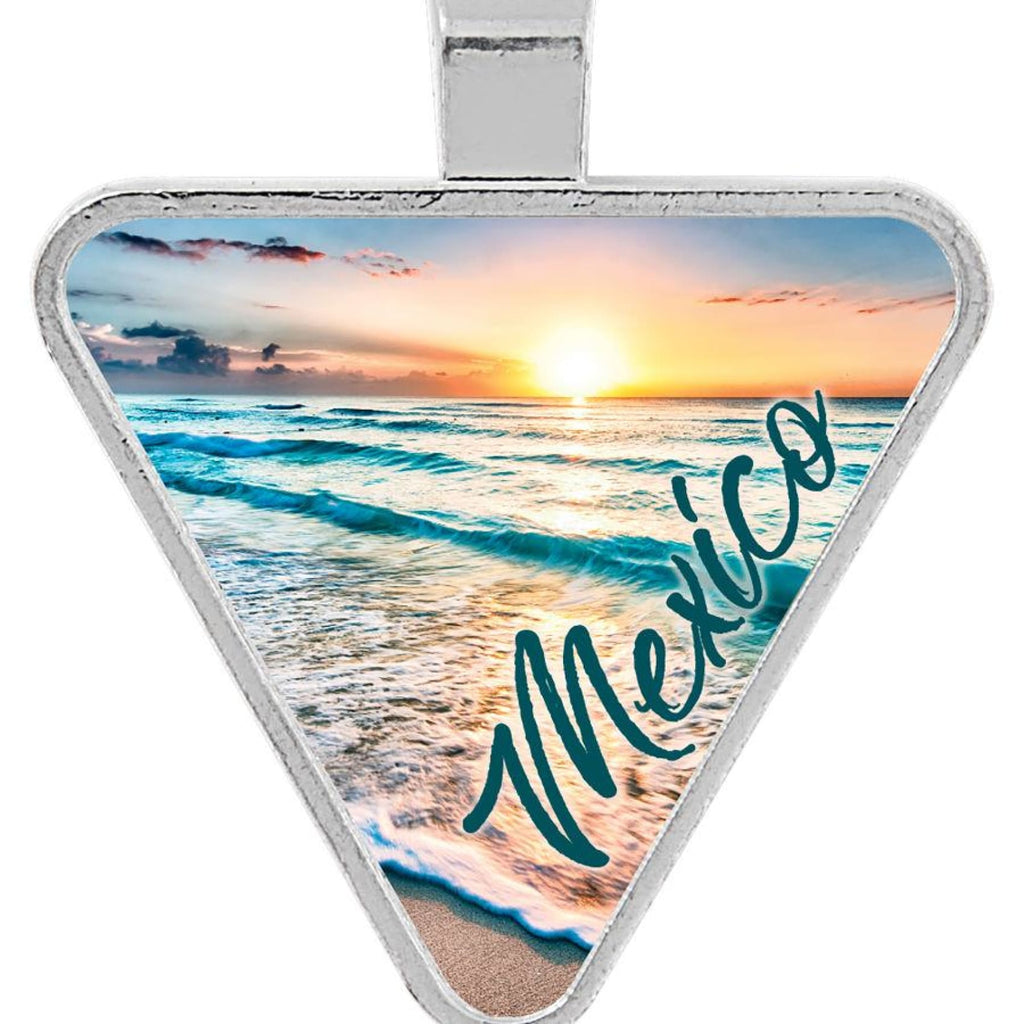 Silver Framed Pendant - 1.15 x 1.25 Triangle - Bags & Apparel