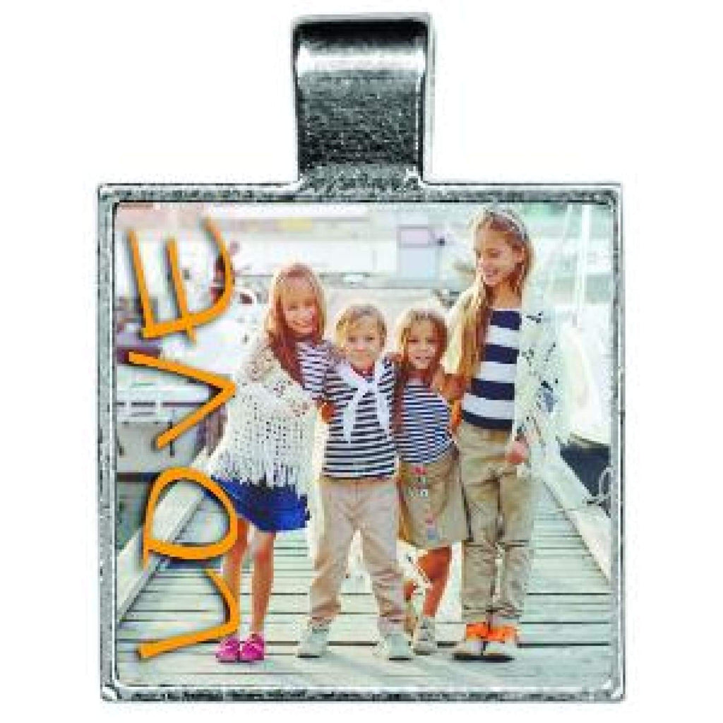 Silver Framed Pendant - .86 Square - Bags & Apparel