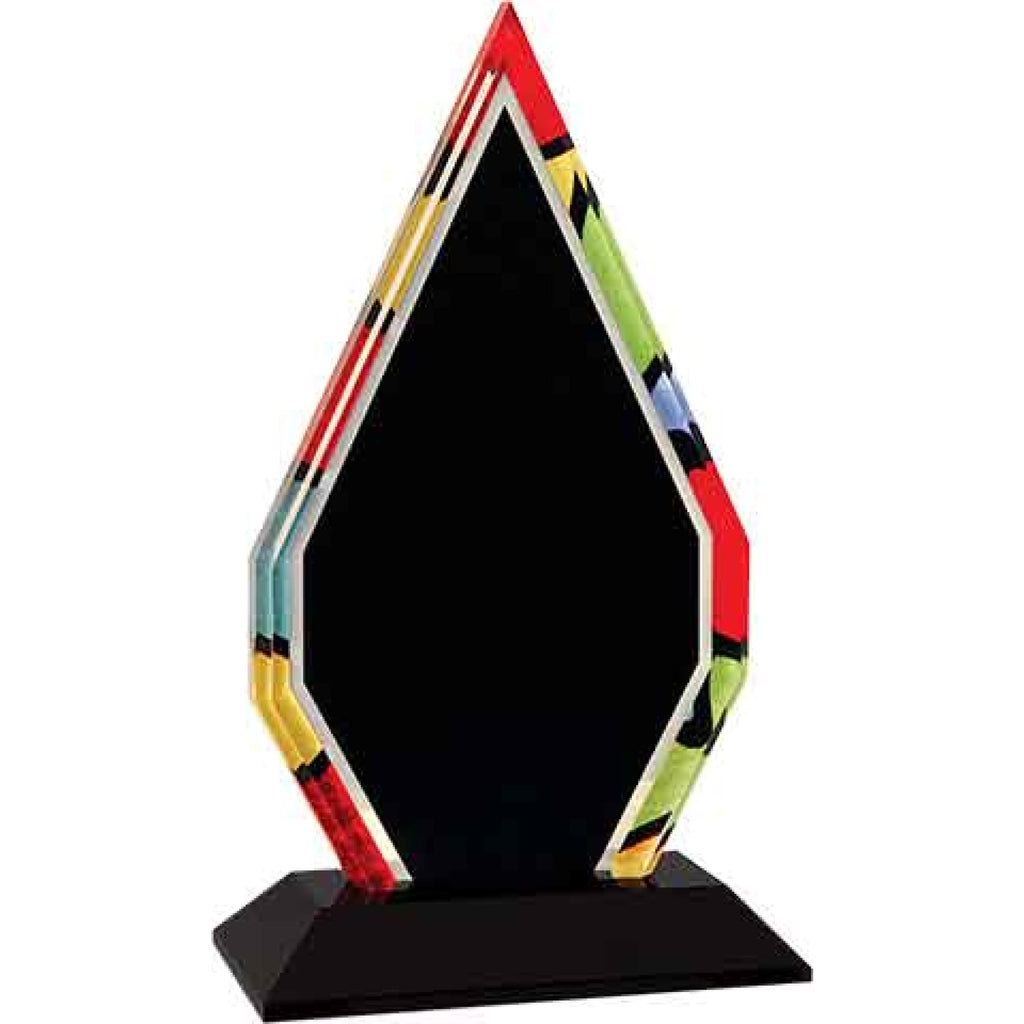 Stained Glass Acrylic with Black Base - 8 Diamond - Acrylic Awards