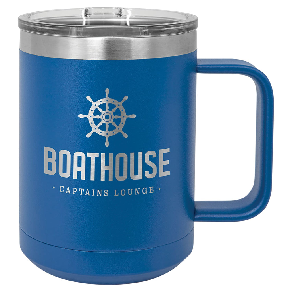 Stainless Steel Mug with Lid - Royal Blue - Drinkware