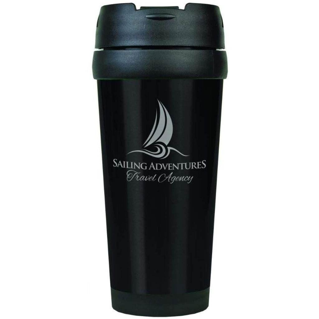 Stainless Steel Travel Mug - Black - Drinkware