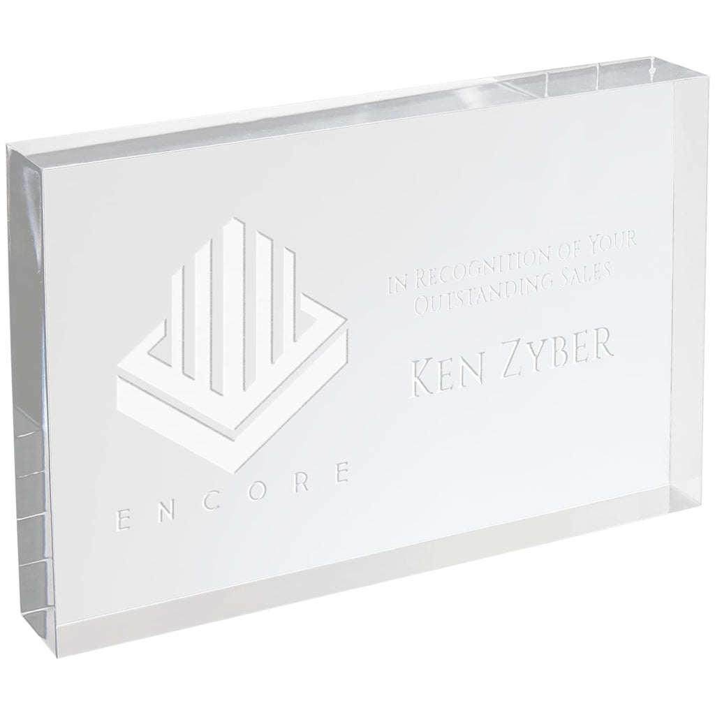 Standing Clear Rectangle Acrylic - 4 x 6 / Non-beveled (3/4 thick) - Acrylic Awards