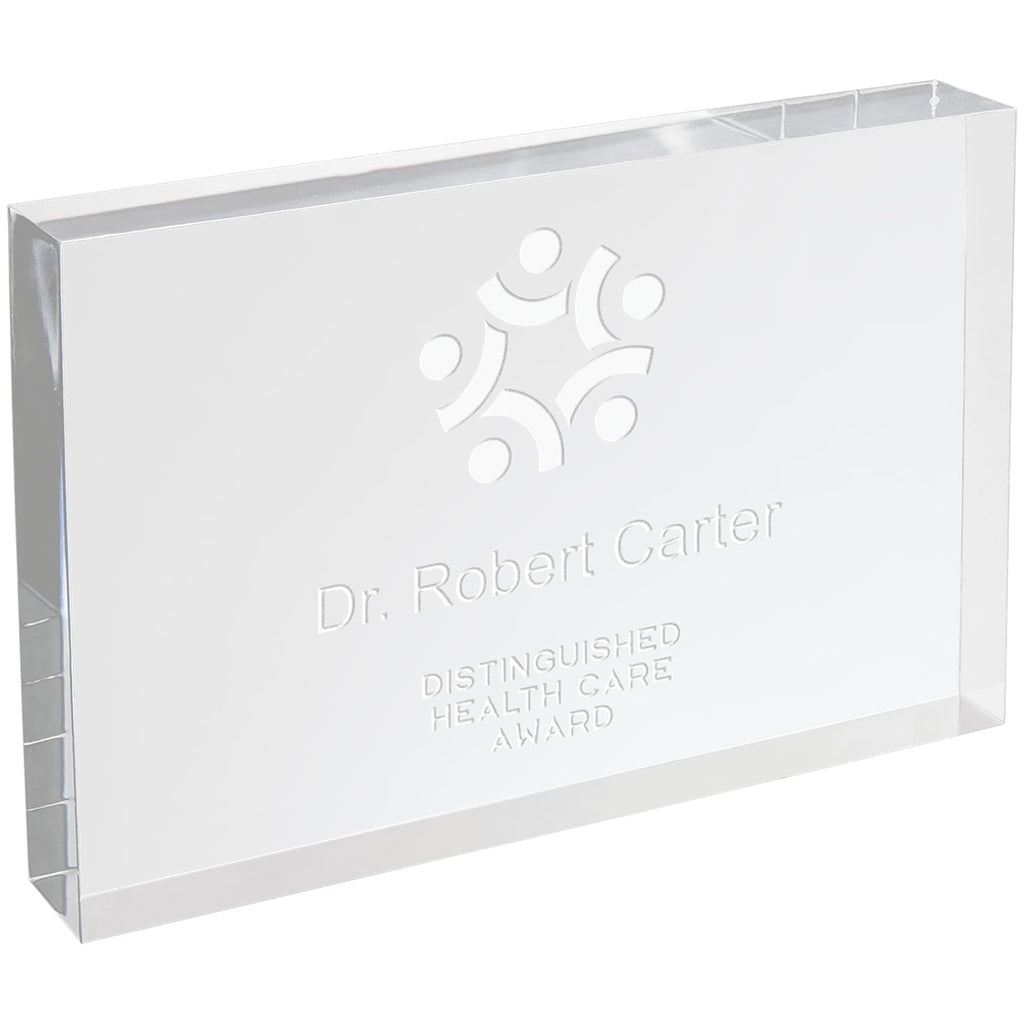 Standing Clear Rectangle Acrylic - 5 x 7 / Non-beveled (3/4 thick) - Acrylic Awards
