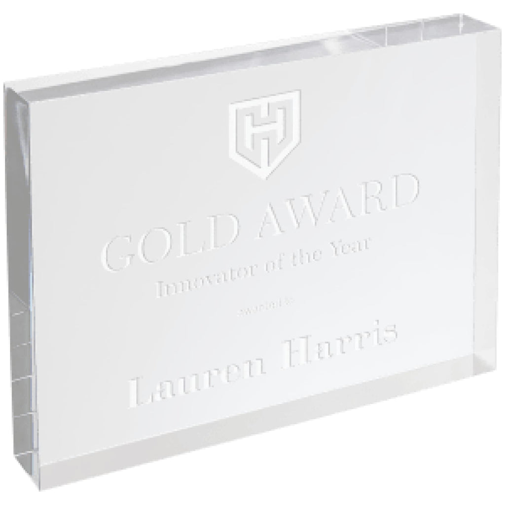 Standing Clear Rectangle Acrylic - 6 x 8 / Non-beveled (3/4 thick) - Acrylic Awards