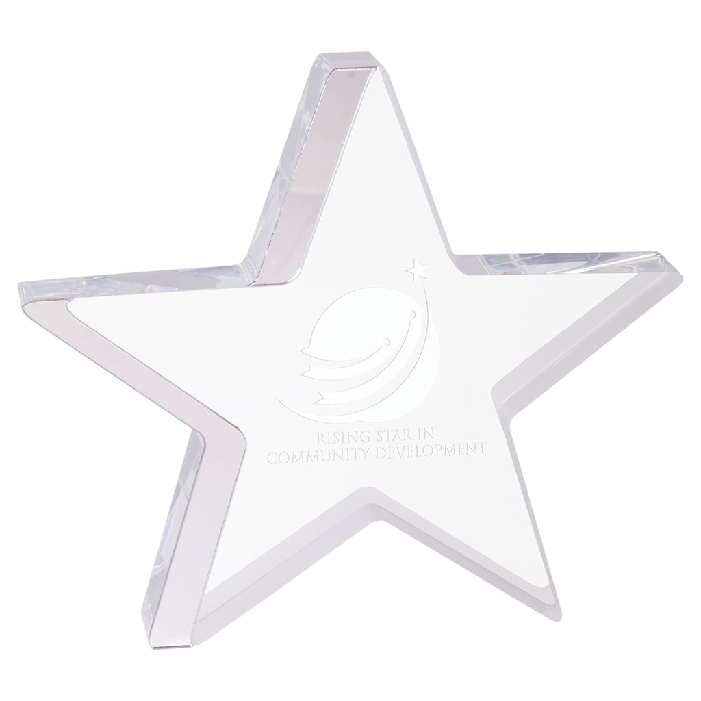Star Award - Silver / 7 3/4 x 7 - Acrylic Awards