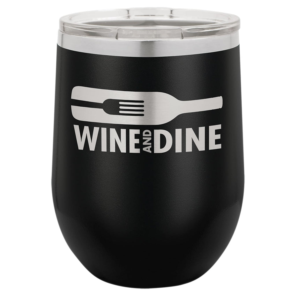 Vaccuum Insulated Stemless Wine Glass - Matte Black - Drinkware