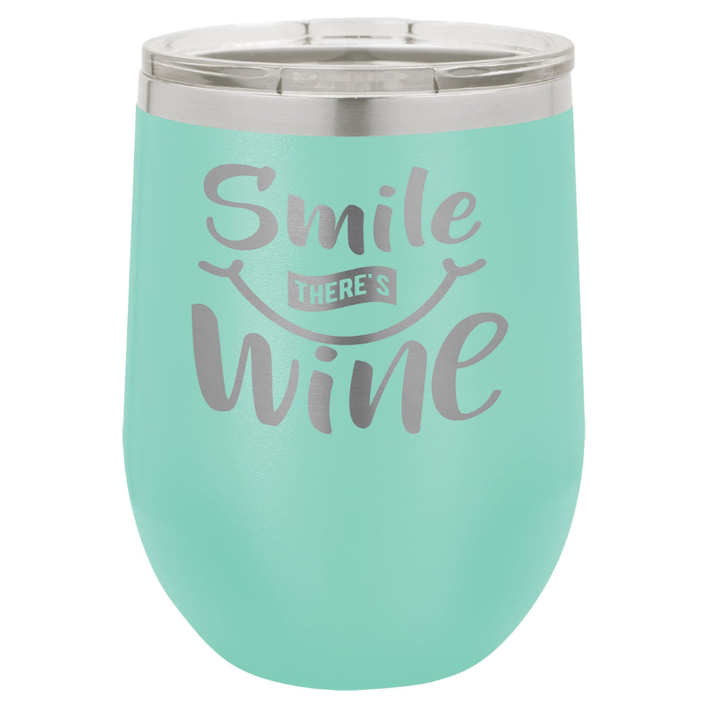 Vaccuum Insulated Stemless Wine Glass - Matte Teal - Drinkware