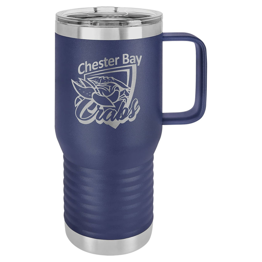 Vacuum Insulated Travel Mug with Slider Lid - Navy Blue - Drinkware