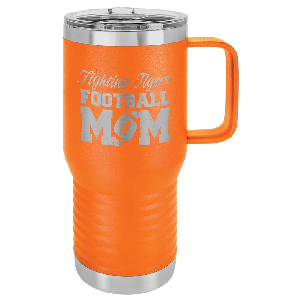 Vacuum Insulated Travel Mug with Slider Lid - Orange - Drinkware
