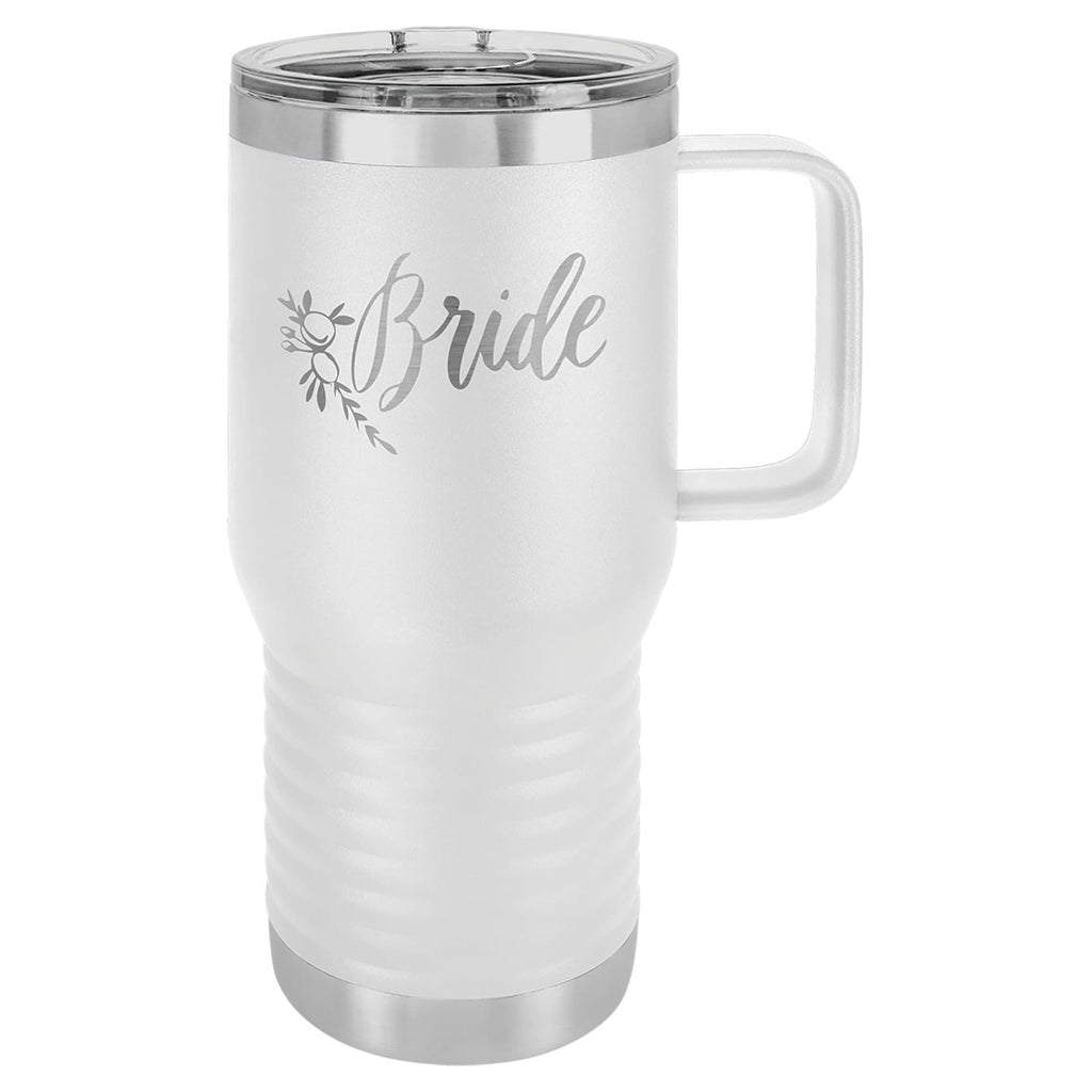 Vacuum Insulated Travel Mug with Slider Lid - White - Drinkware
