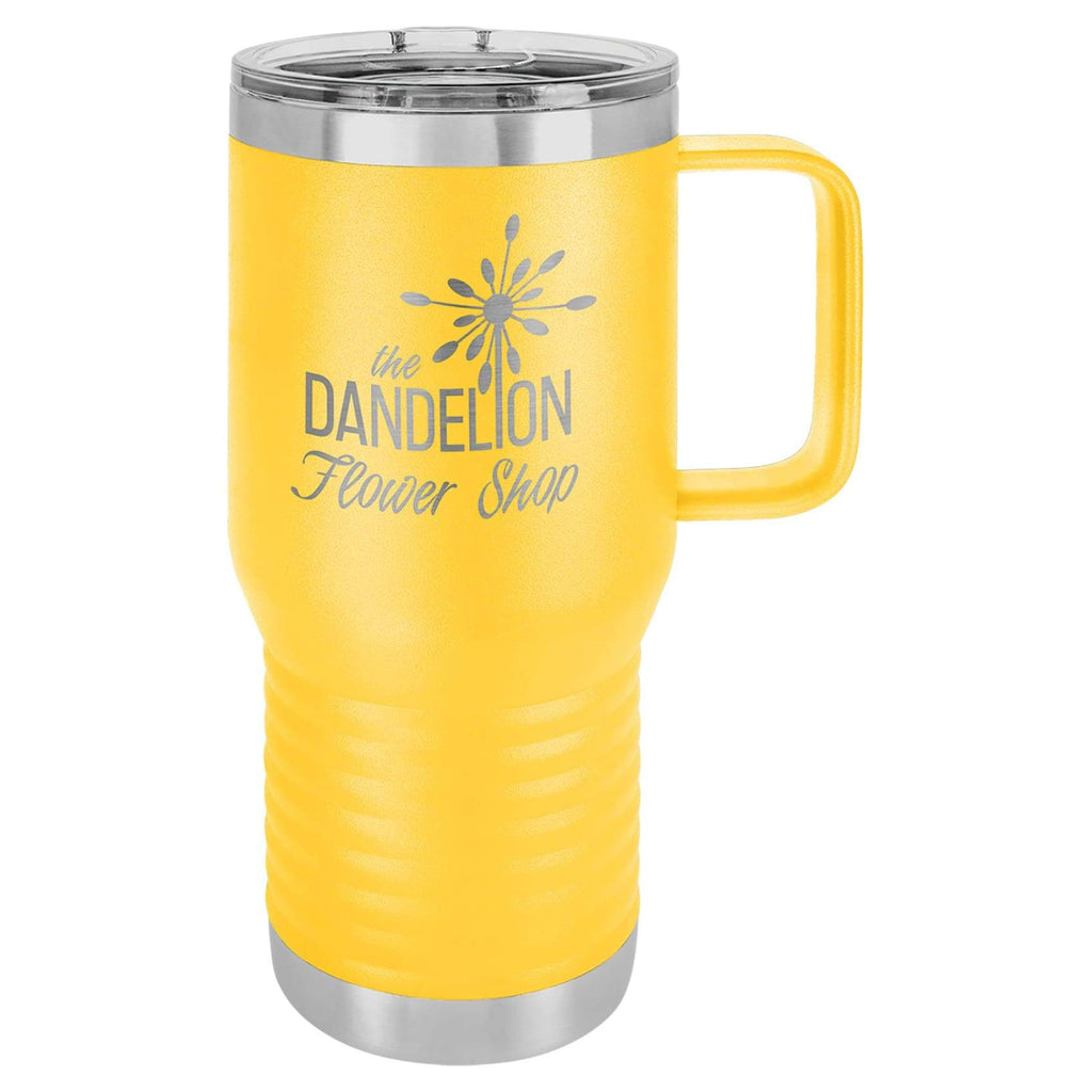 Vacuum Insulated Travel Mug with Slider Lid - Yellow - Drinkware
