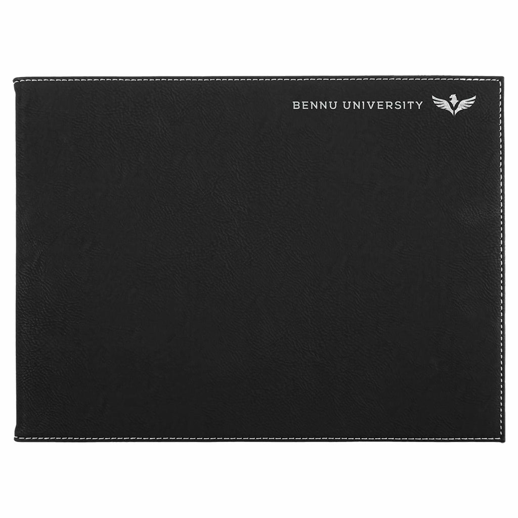 Vegan Leather Certificate Holder - Black | Silver - Office Gifts