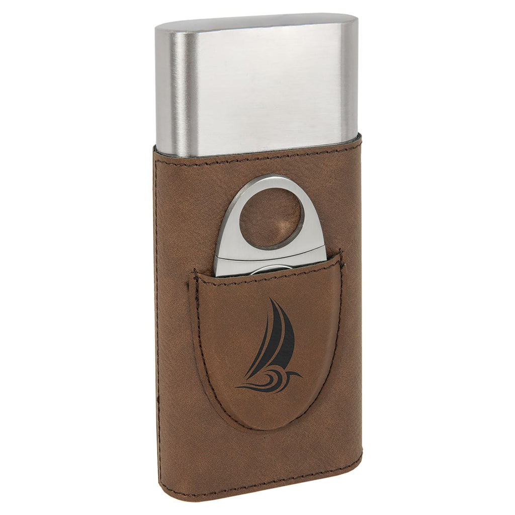Vegan Leather Cigar Case with Cutter - Home Gifts