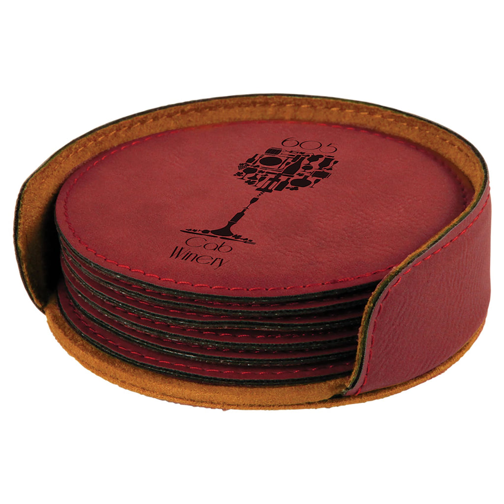 Vegan Leather Coaster Set - Home Gifts