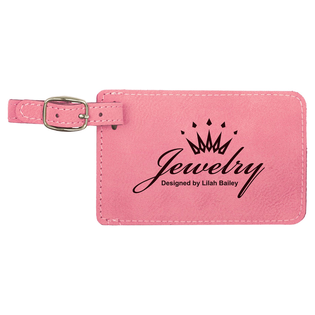 Vegan Leather Luggage Tag - Pink - Bags