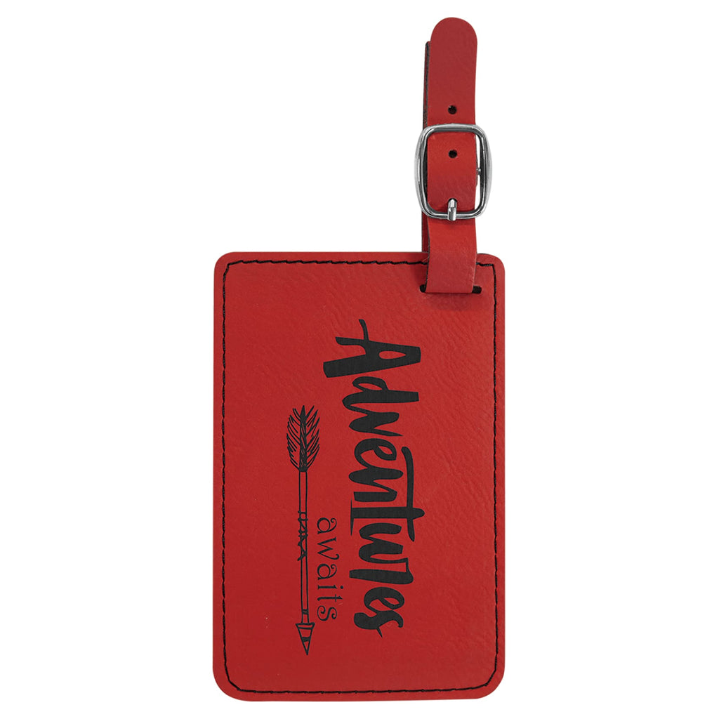 Vegan Leather Luggage Tag - Red - Bags