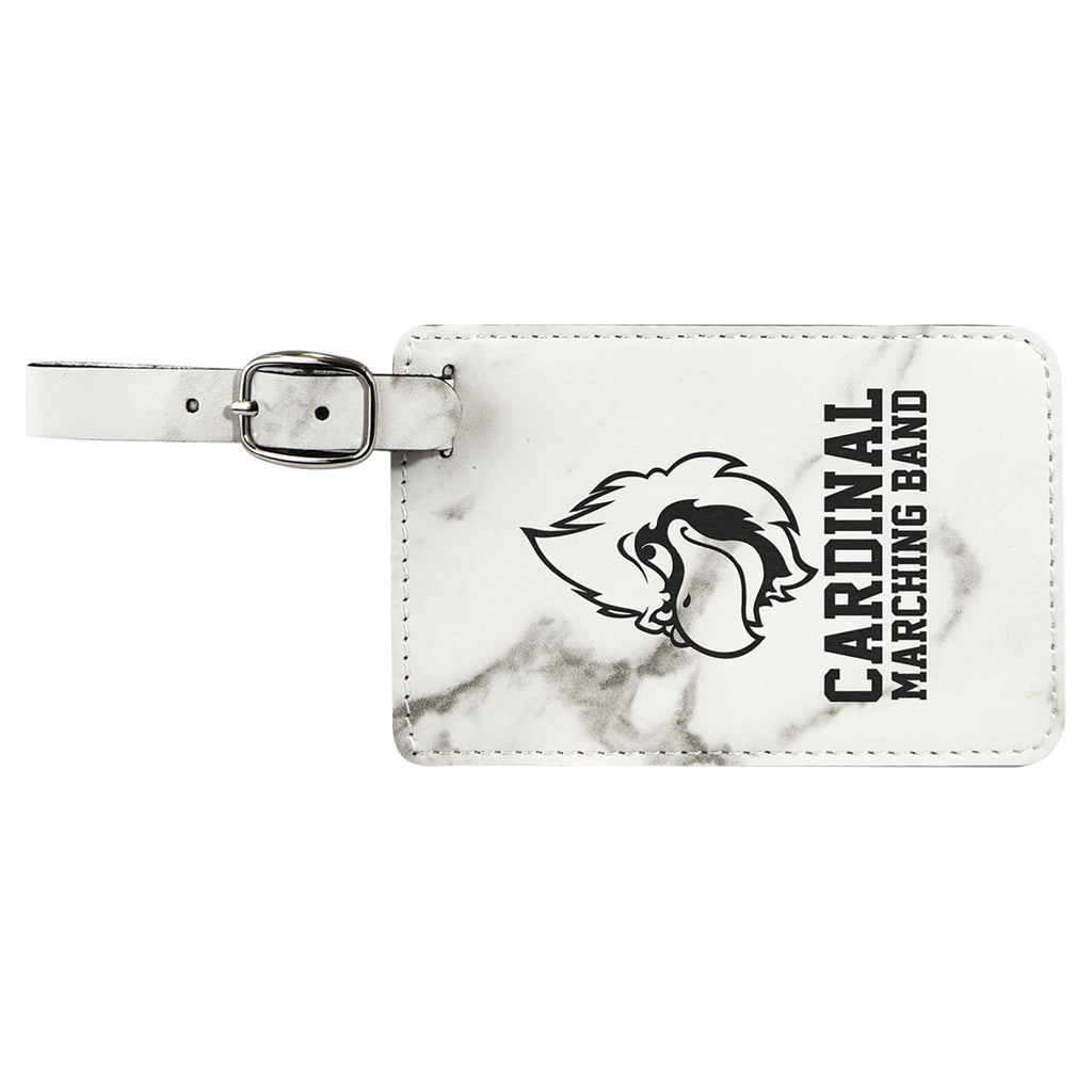 Vegan Leather Luggage Tag - White Marble - Bags