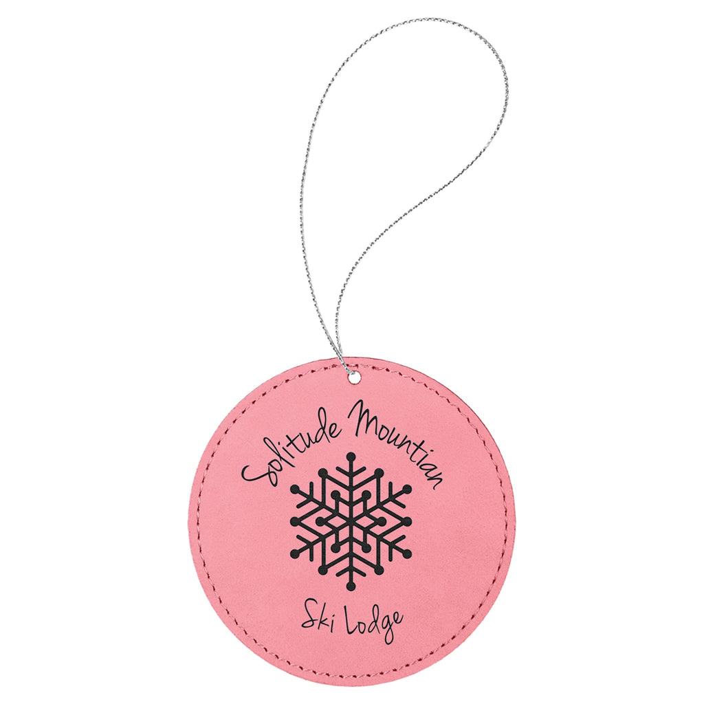 Vegan Leather Ornament - Multiple Shapes - Round / Pink - Home Gifts