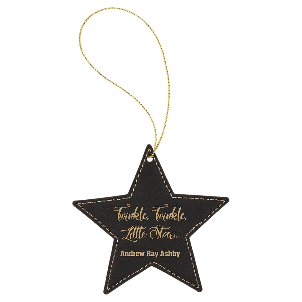Vegan Leather Ornament - Multiple Shapes - Star / Black | Gold - Home Gifts