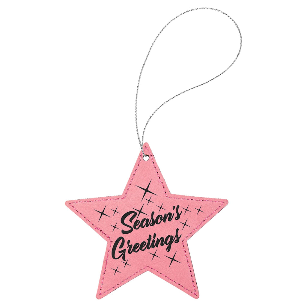 Vegan Leather Ornament - Multiple Shapes - Star / Pink - Home Gifts