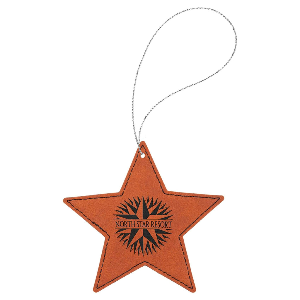 Vegan Leather Ornament - Multiple Shapes - Star / Rawhide - Home Gifts