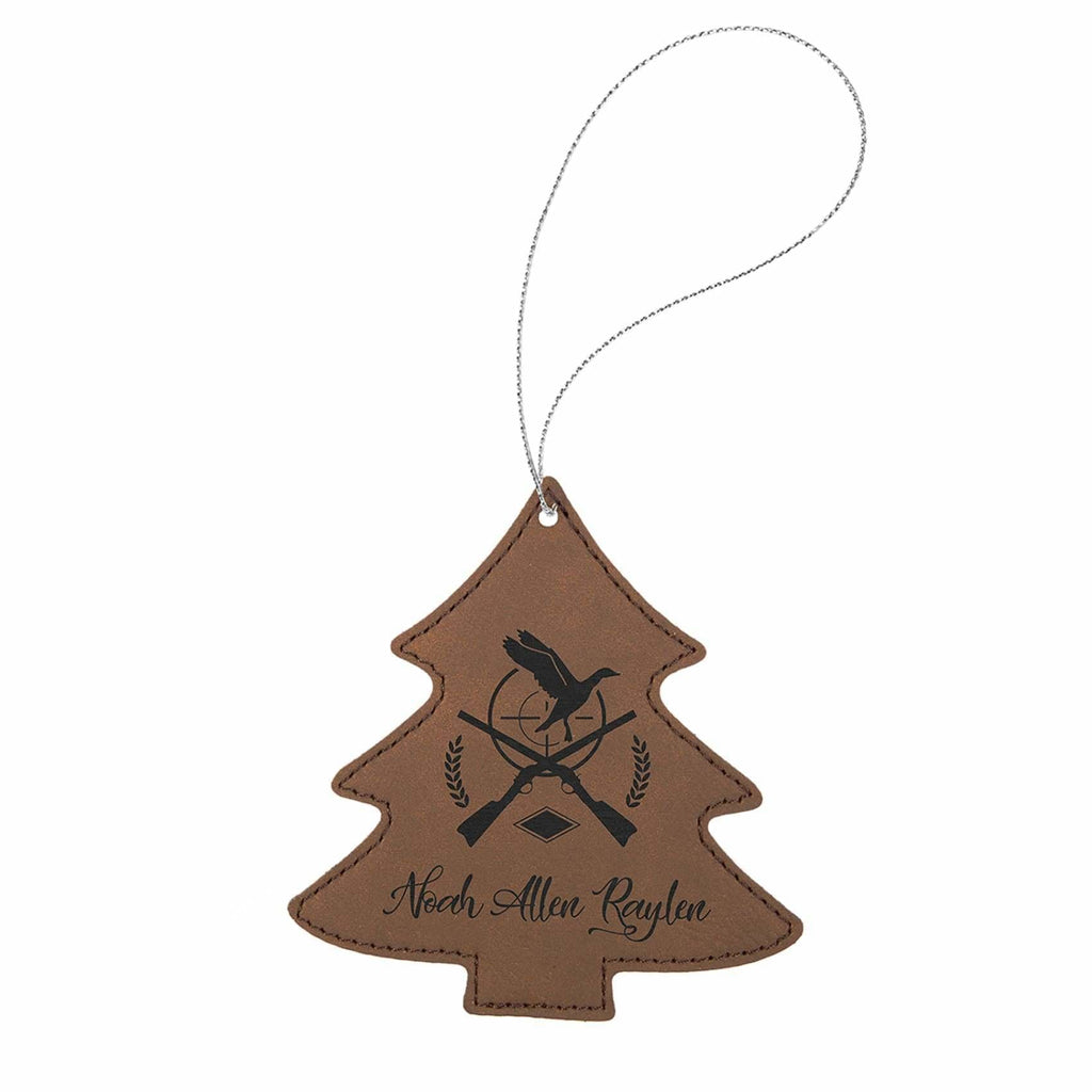Vegan Leather Ornament - Multiple Shapes - Tree / Dark Brown - Home Gifts