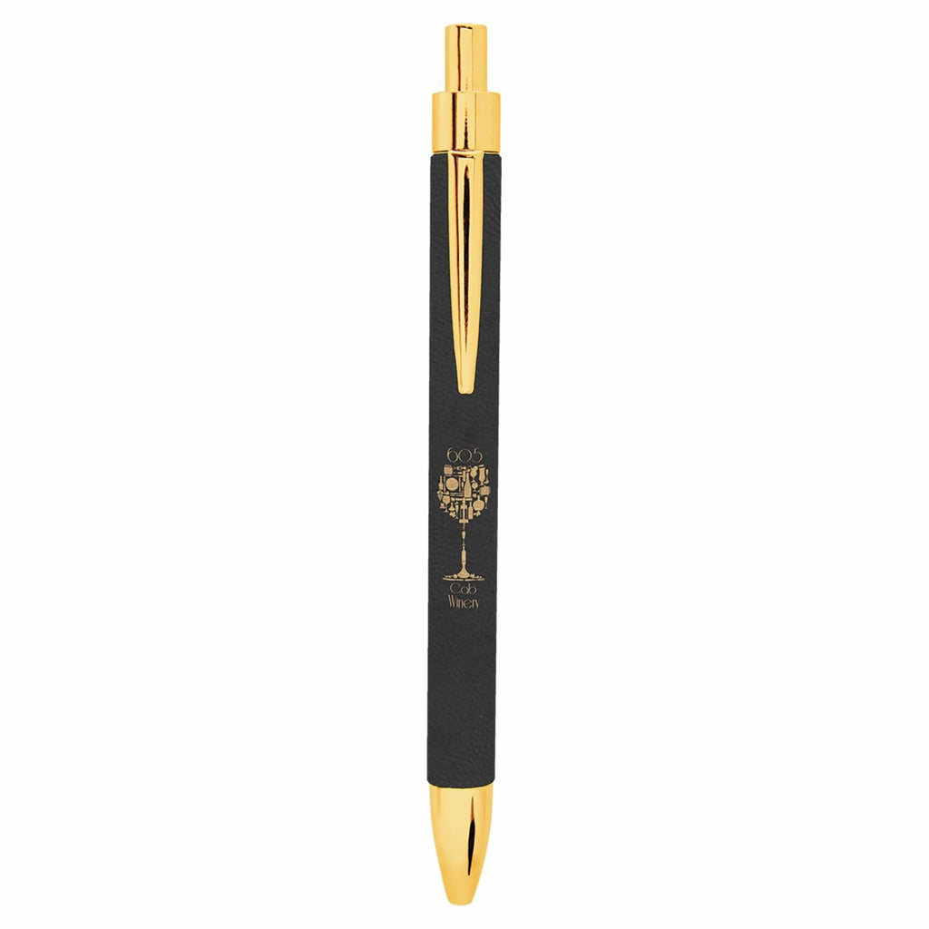 Vegan Leather Pen - Black | Gold - Office Gifts