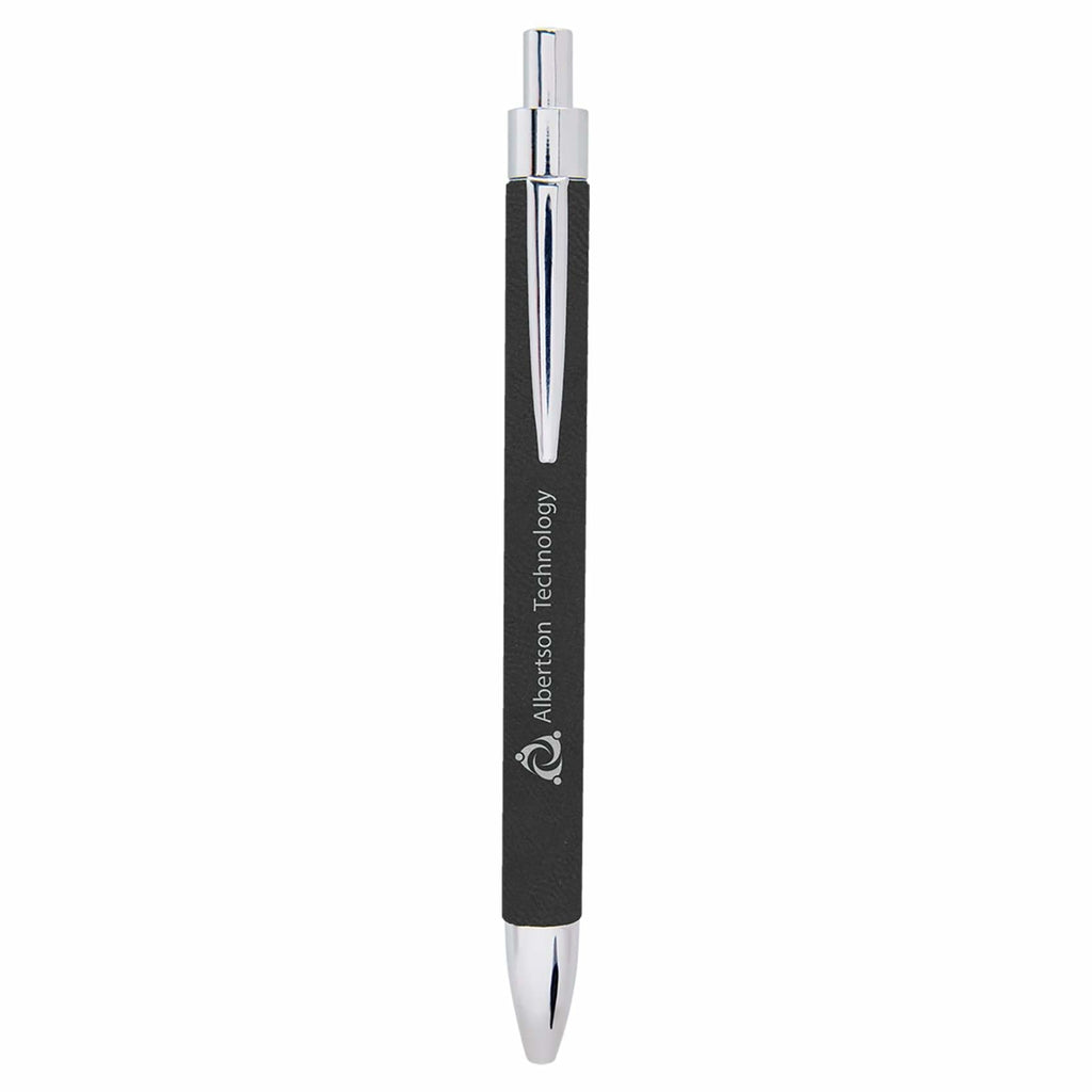 Vegan Leather Pen - Black | Silver - Office Gifts