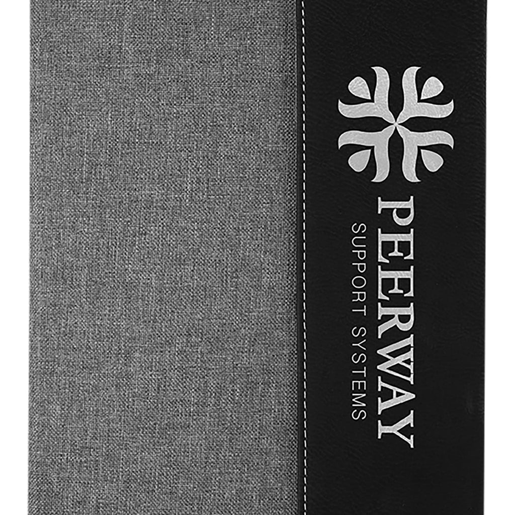 Vegan Leather Two-Tone Portfolio - Gray - Office Gifts