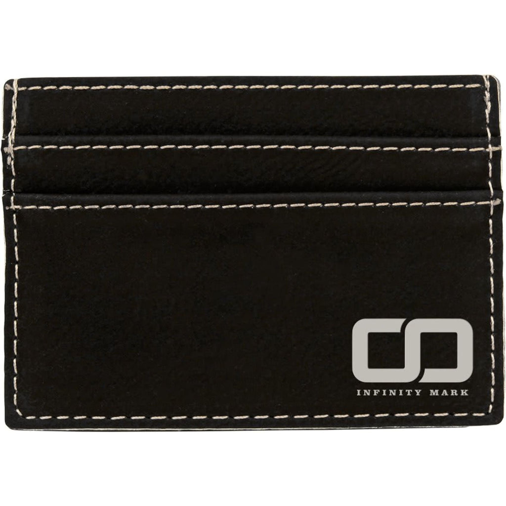 Vegan Leather Wallet Clip - Black | Silver - Home Gifts