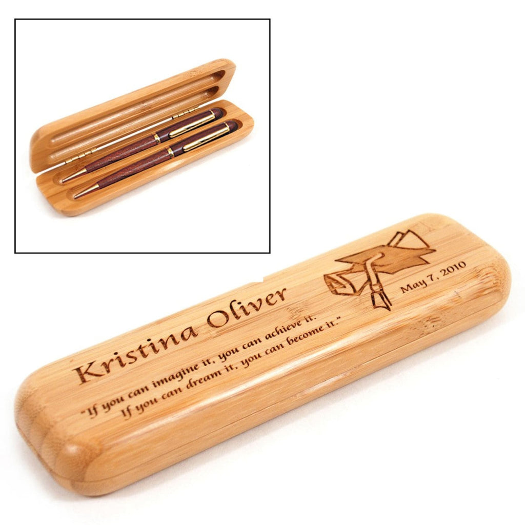 Wood Pen Case - Bamboo / 2 - Office Gifts
